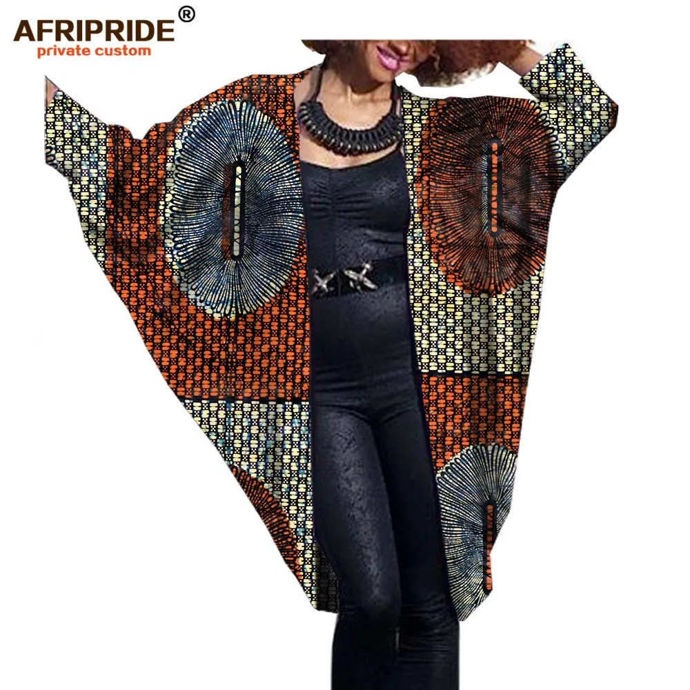 Модное Африканское Женское пальто летучая мышь AFRIPRIDE Частный заказ осень повседневное женское пальто супер батик хлопок плюс sizeA722416 - Цвет: 470
