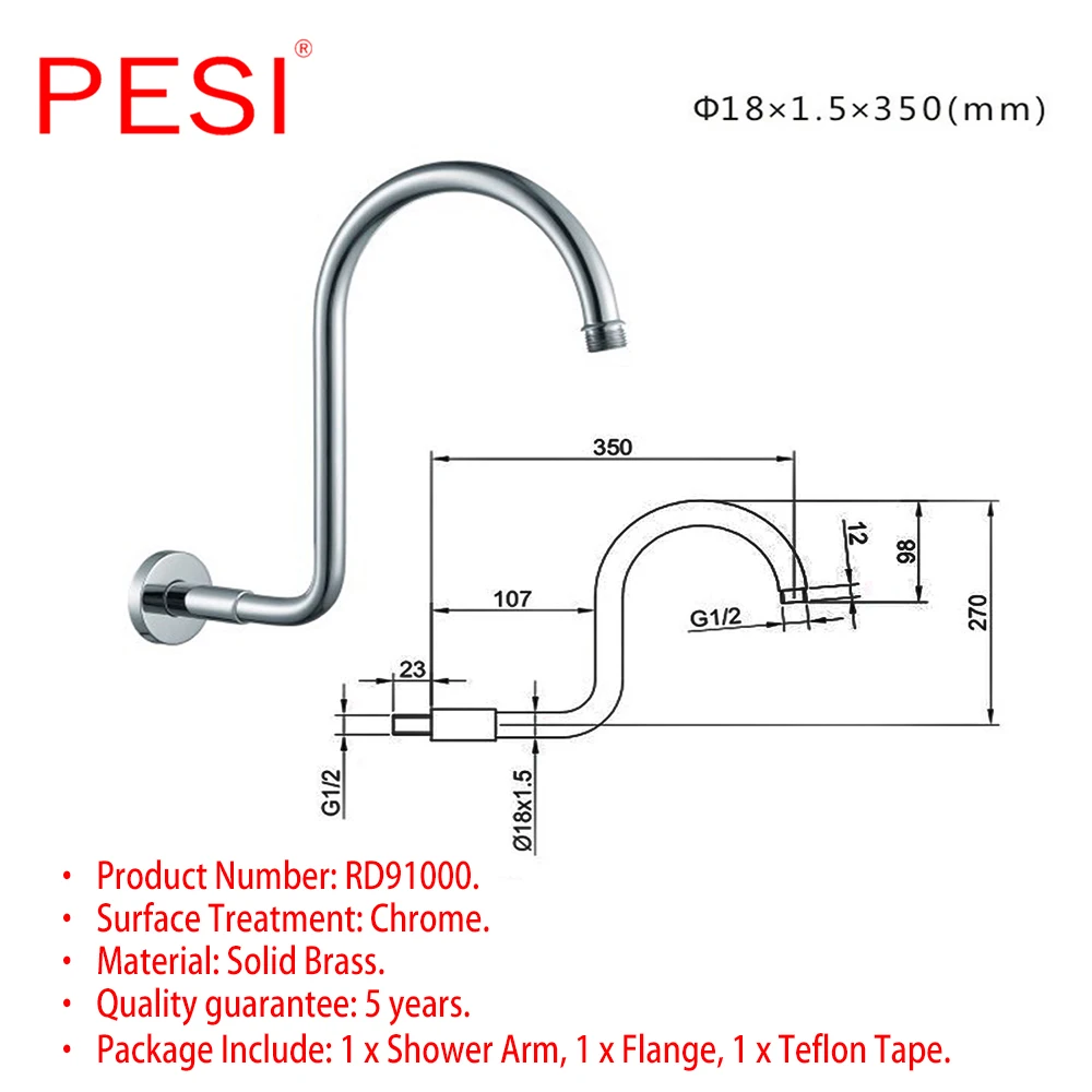 chrome or matte black wall mounted shower arm bathroom shower head bracket bar g12 shower head fixed pipe shower head holder free global shipping