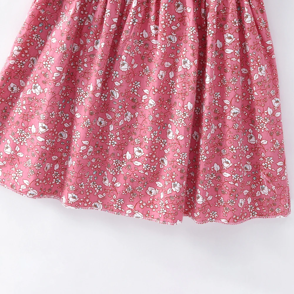 Summer Children's Dress Cute Floral Pink Loose Sling Strapless Low-cut Word Collar Sweet Toddler Girl Princess Dresses Age 2~6 | Детская