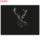 Алмазная вышивка, распродажа, абстрактный олень, 5D, алмазная картина, полностью квадратная дрель, вышивка крестом, Алмазная мозаика, черно-белые фотографии