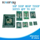 Плата PCB SMD с поворотом на DIP SOP MSOP SSOP TSSOP SOT23 8 10 14 16 20 24 28, 10 шт.