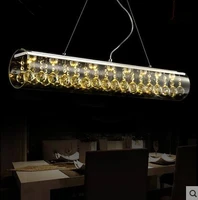 led 40w creative art bar dining room table rectangular glass crystal chandeliers