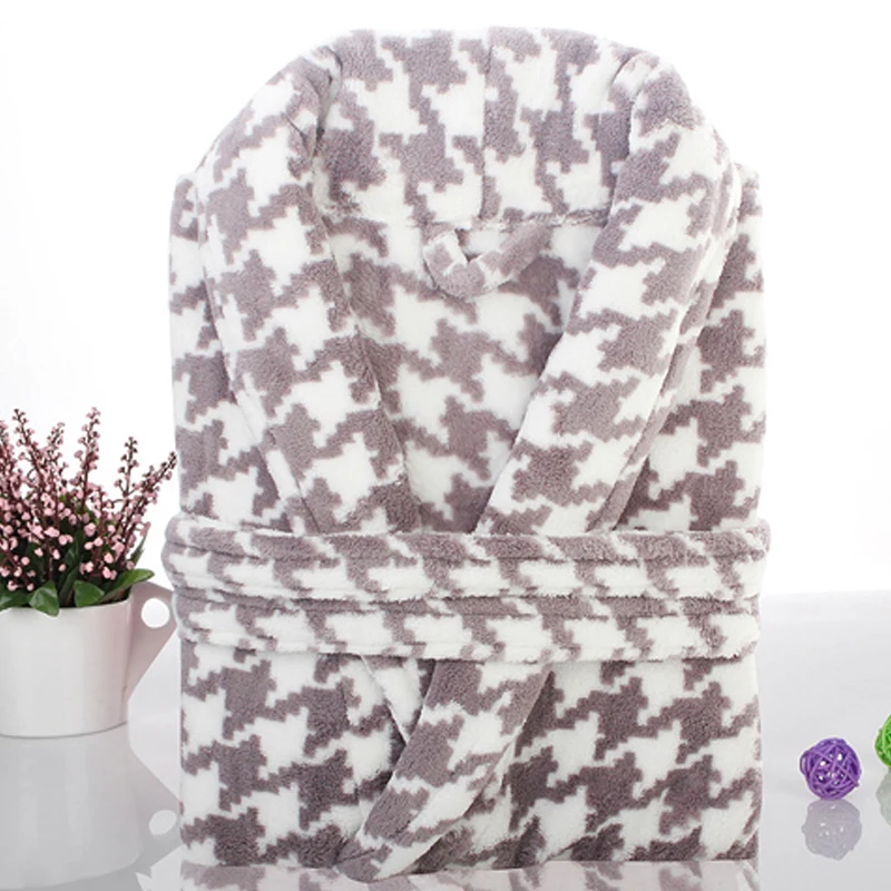 Коралловый флисовый халат утепленный для влюбленных удобный мягкий фланелевый