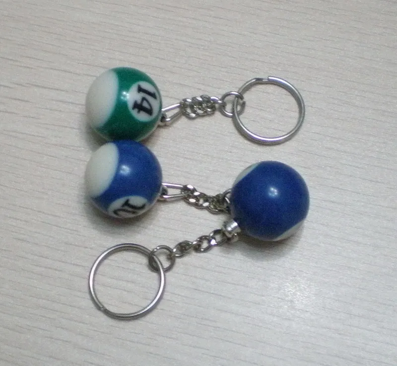 Free shipping 1pcs or 16pcs random No. Pool Billiard snooker table ball keychain keyring 1&quot 2.5cm | Мебель