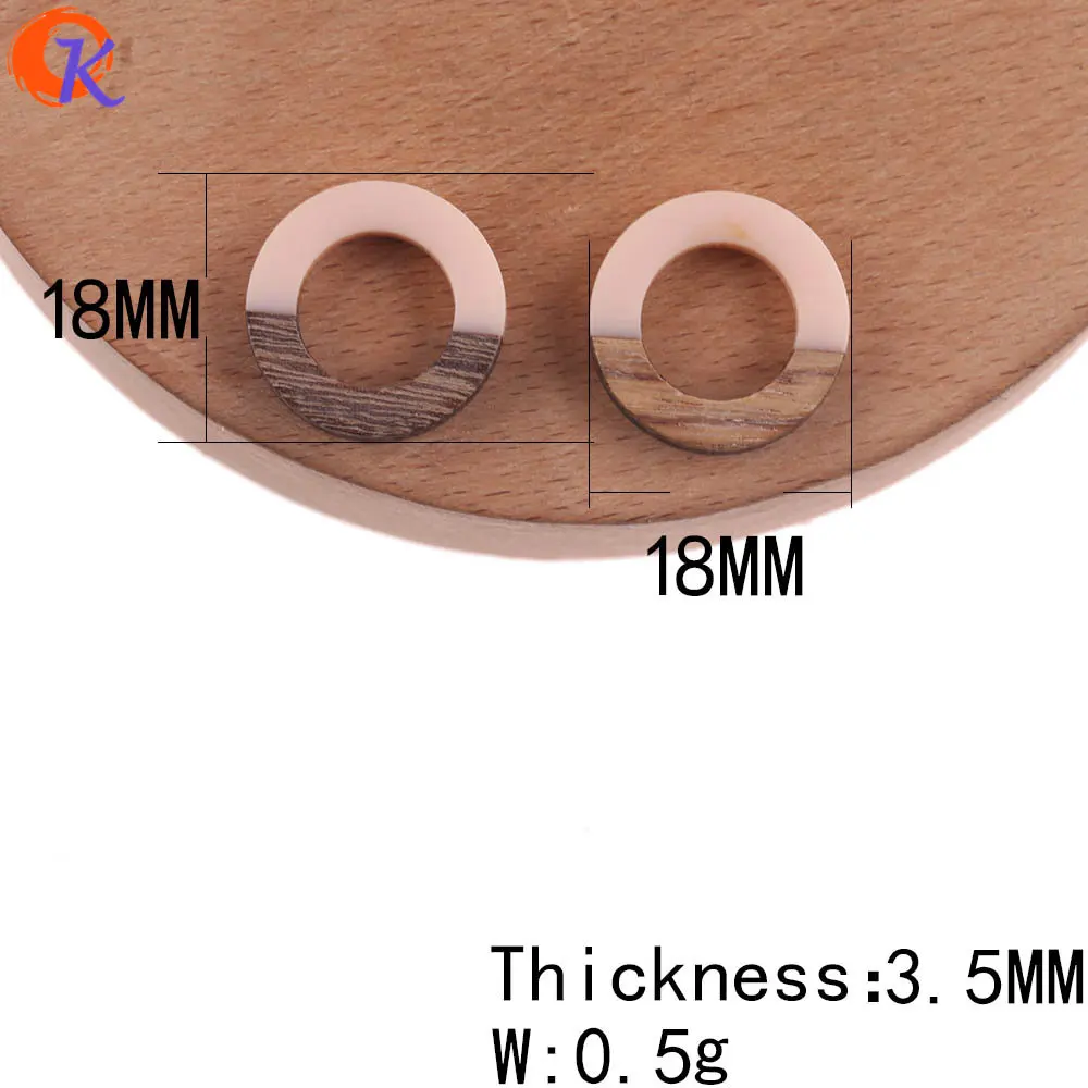 Сердечный Дизайн 50 шт 18*18 мм ювелирные аксессуары/DIY Изготовление сережек/натуральное дерево и смола/круглая форма/ручная работа/фурнитура для сережек