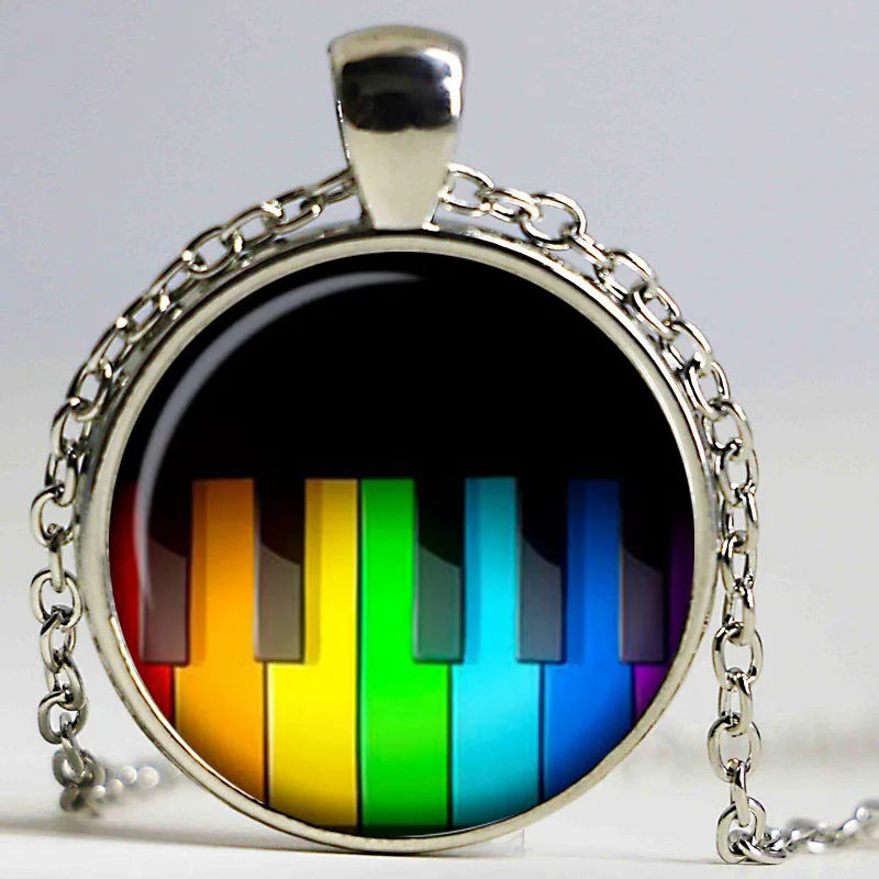 Ожерелье с радужным пианино-ключами подвеска чокер ожерелье для женщин и мужчин