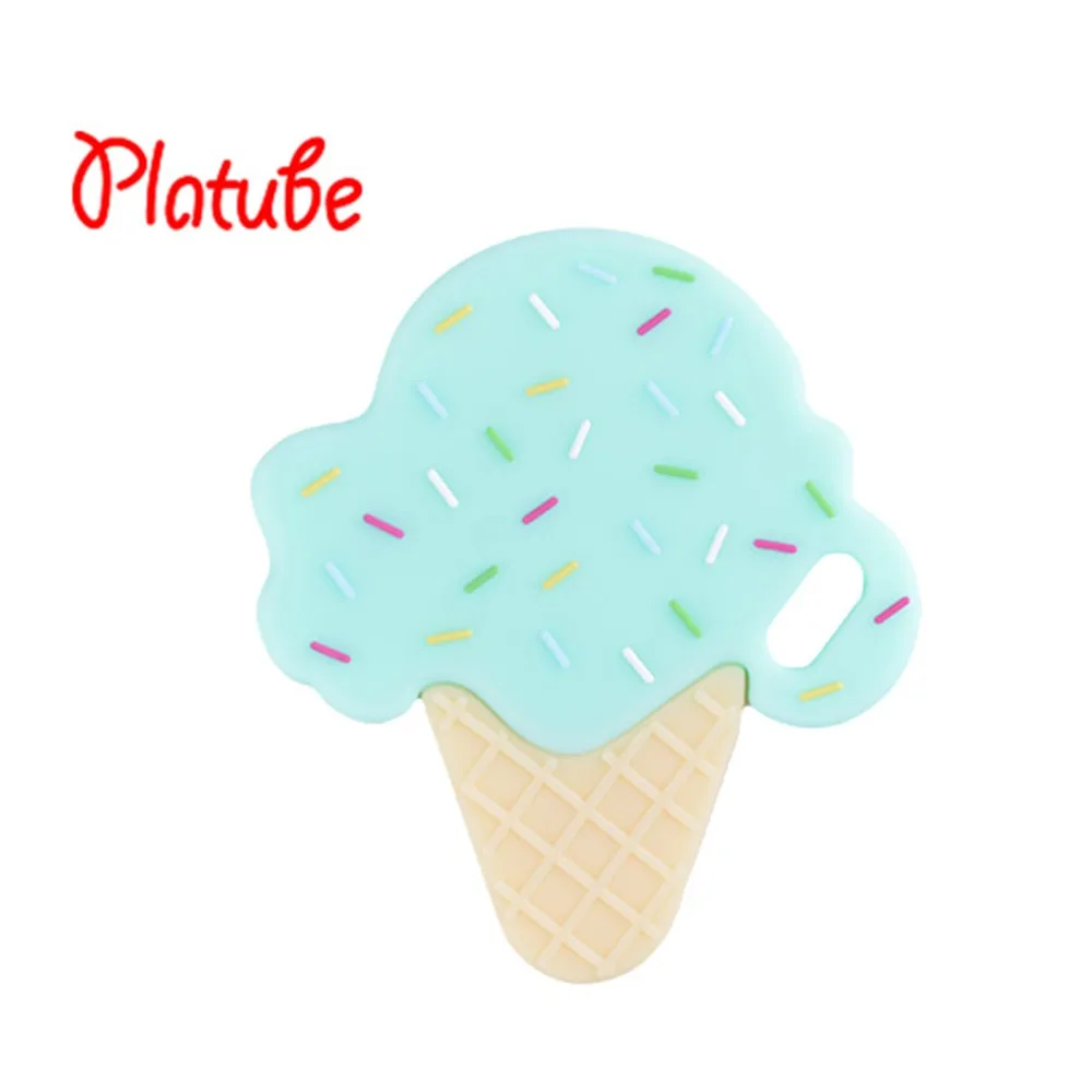 ice cream green Силиконовый грызунок пищевой силикон Прорезыватели для зубов мультфильм детский Прорезыватель без БФА, подвеска-прорезыватель ожерелье аксессуары детские для новорожденных силиконовые прорезыватели грызунок силиконовый - Цвет: ice cream green