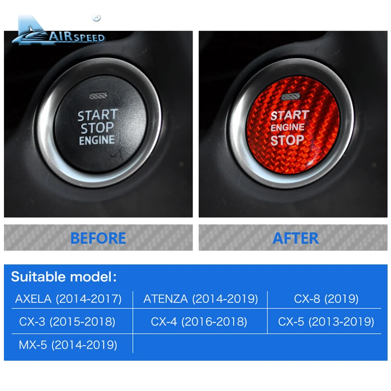 Airspeed для Mazda Axela Atenza аксессуары салона автомобиля отделка из углеродного волокна