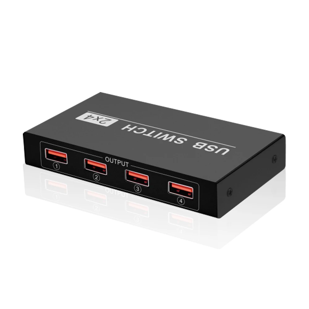 Kebidumei USB переключатель 2x4 2 порта ПК обмен 4 устройства для принтера клавиатура мышь монитор селектор USB 2,0 KVM переключатели