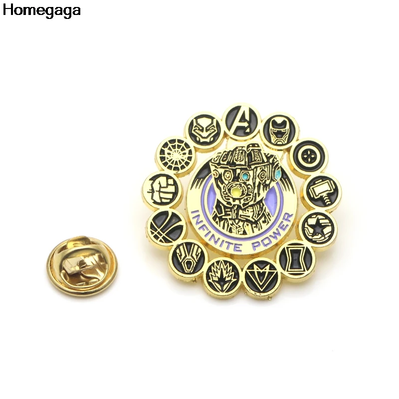 Homegaga cutes Thanos Infinity Gauntlet цинковые булавки для галстука броши для рюкзака, одежды для мужчин и женщин украшение шляпы значок медаль D1948