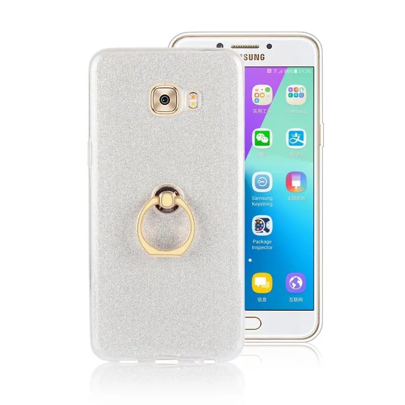 2 Кольцом-держателем для Samsung Galaxy E5 E7 C5 C7 C9 Pro задняя крышка роскошный блестящий резиновый защитный чехол hoesjes ETUI Capinhas Coque - Цвет: 2