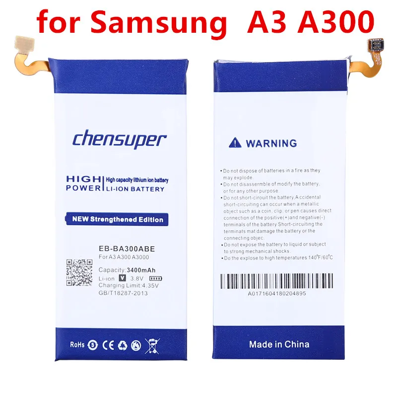 Высококачественный литий-ионный аккумулятор для телефонов Samsung Galaxy A3 A300 A3000 A300X