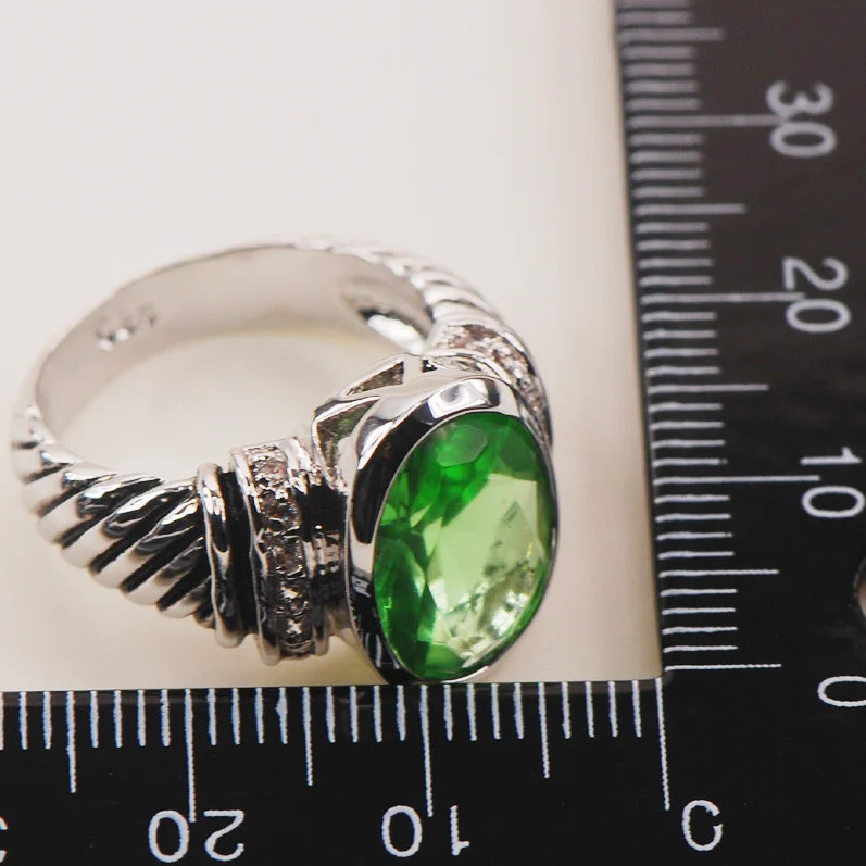 Peridot модное женское кольцо из стерлингового серебра 925 пробы Размер 6 7 8 9 10 F628