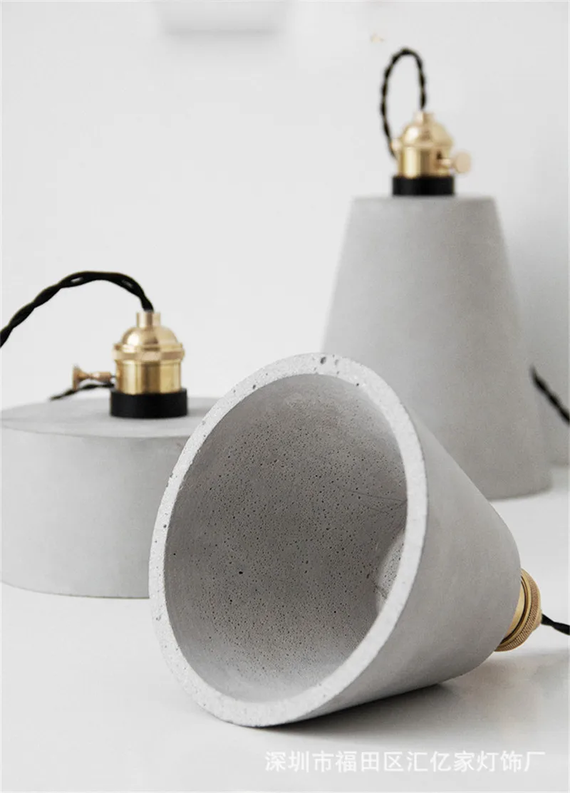 

Nordic Cement Pendant Lamps Creative dining Hall cafe Bar loft Home Lighting Aet Deco Grey Suspension Hanging Lamps Fixtures