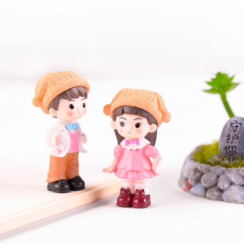 2 шт./компл. милая пара миниатюрная фигурка любовника микро пейзаж орнамент для