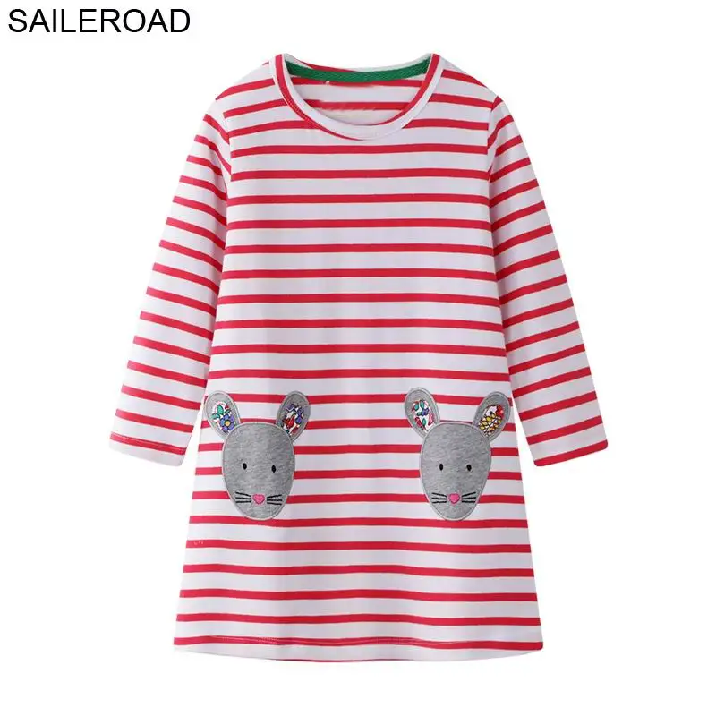 SAILEROAD Рождественский Олень Dot Pattern Детские Дети Девушки Футболки Платье Осень Дети Платья Девочек Для Детской Одежды Одежда - Цвет: 7061 same picture