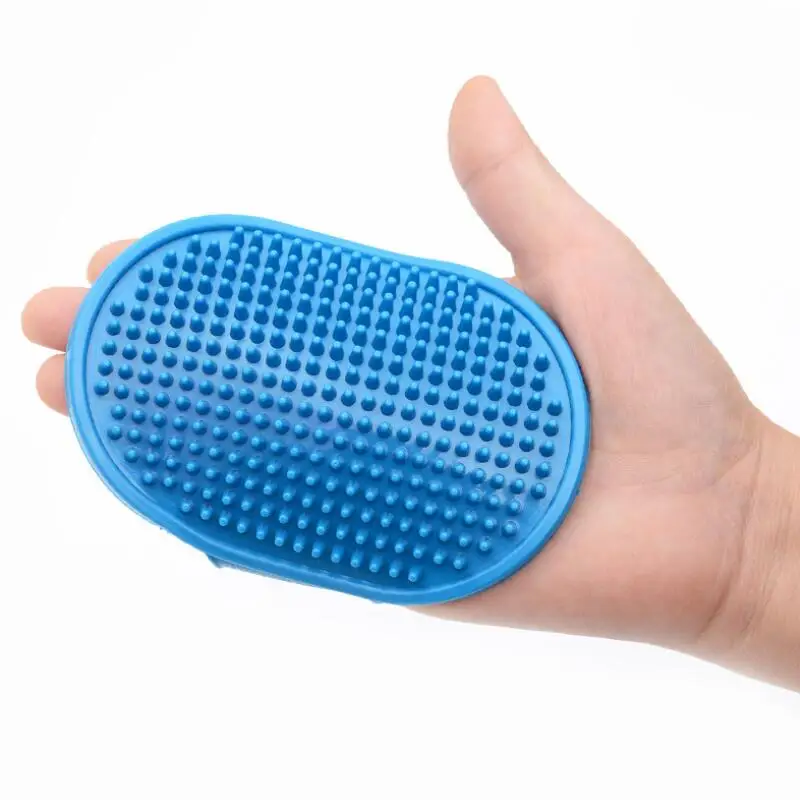 Blue 1 шт. щетка для купания домашних животных расческа для собак и кошек резиновая шерсть уход за мехом массажный душ для домашних животных щетка для собак инструменты - Цвет: Blue