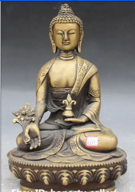 

20.3 cm */Tibetan Buddhism Copper Seat Menla Medicine medical Buddha Statue