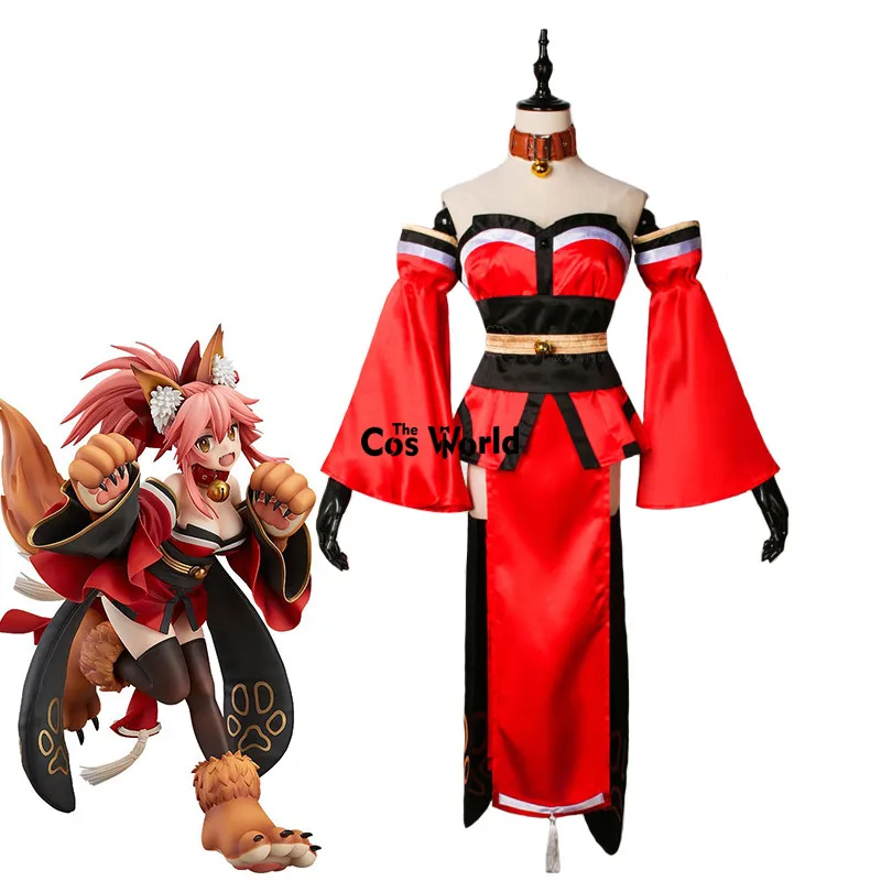 Fate EXTELLA CCC FGO Fate Grand Order Tamamo no Mae Maid красное платье кимоно юката Униформа Аниме косплей костюмы - Цвет: costumes