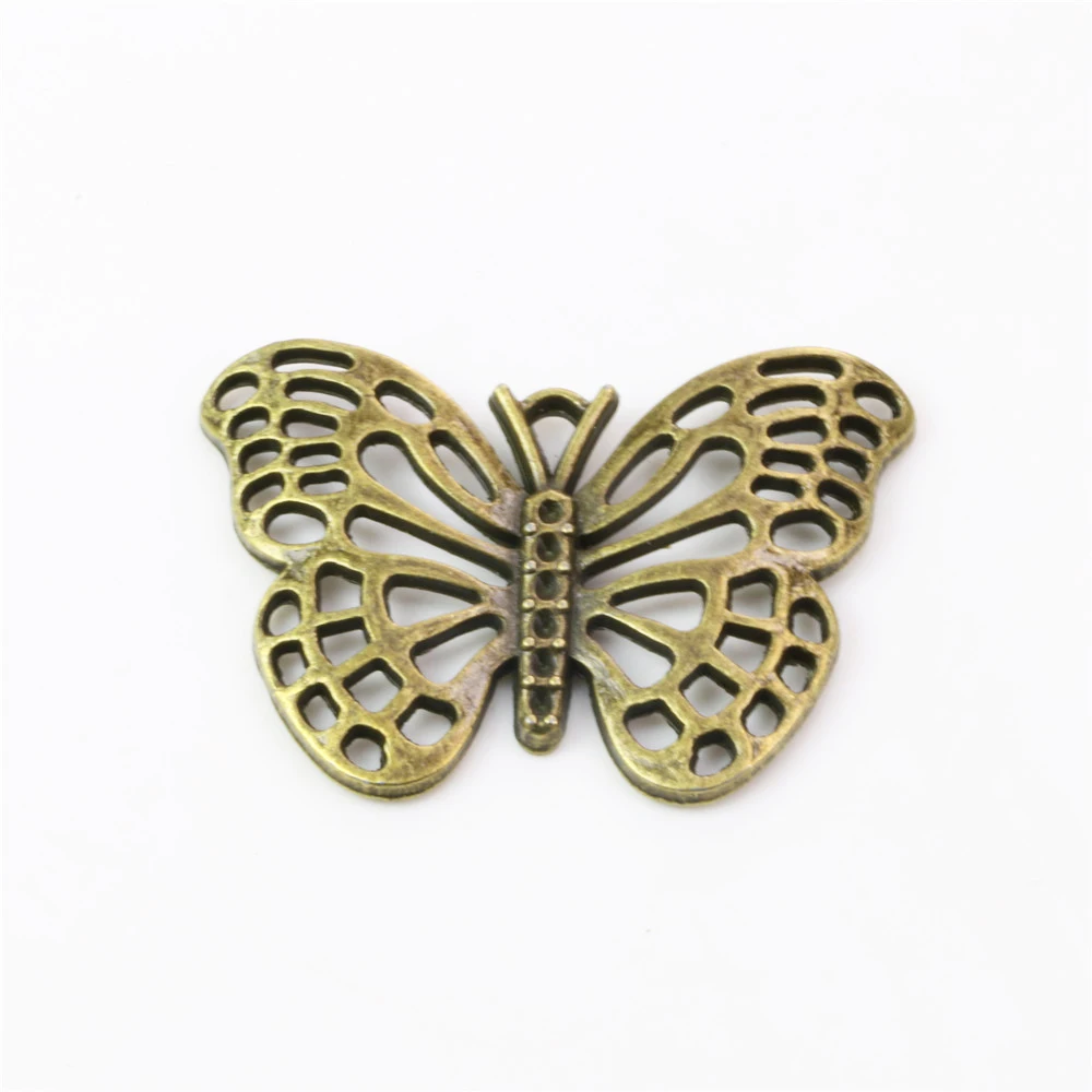 Pack of 8 Vintage Bronze Metal Alloy Hollowed Butterfly Charms Necklaces Pendants DIY Jewelry Making Accessories 41x29 MM | Украшения и