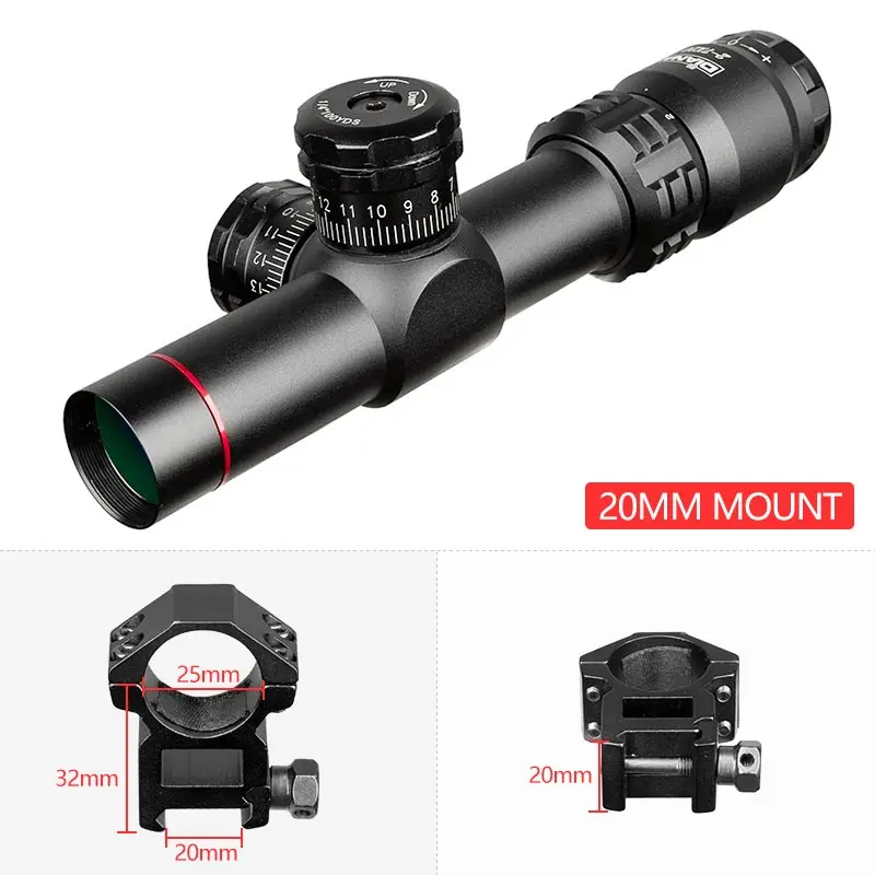 DIANA 2-7x20 HD Riflescope Mil-Dot визир прицел снайперской винтовки охотничьи прицелы тактический быстрый захват цели страйкбол - Цвет: External 20mm mount