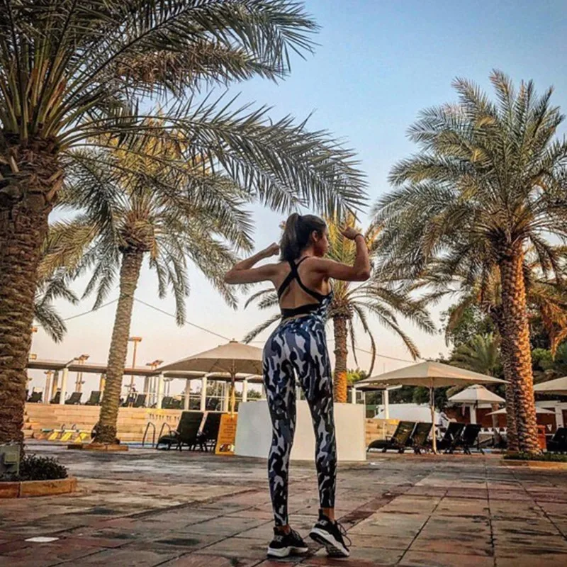 Baodilang 2017 сексуальный женский комбинезон для фитнеса камуфляжный летний