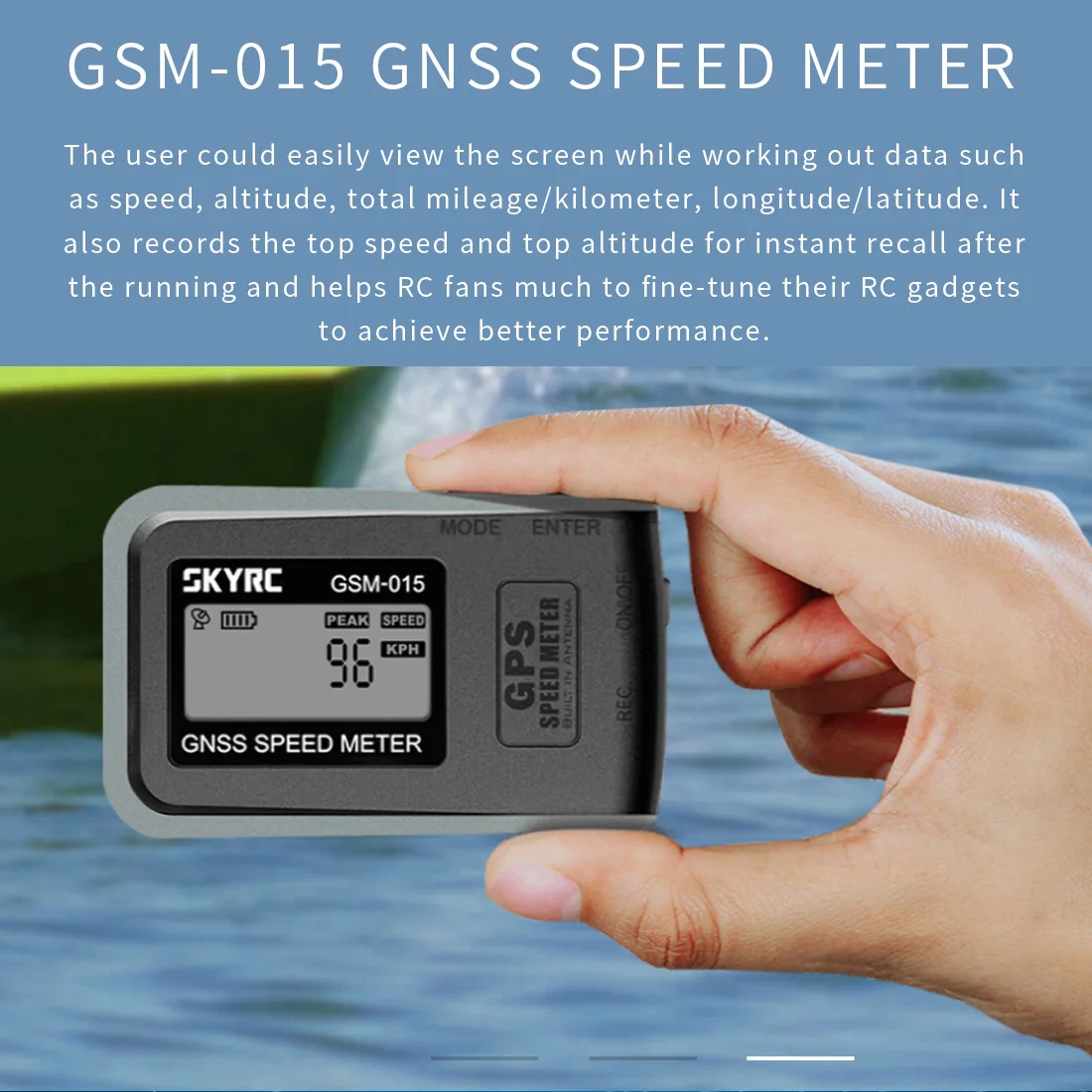 

SKYRC GNSS GPS измеритель скорости GSM-015 Высокоточный GPS измеритель скорости для радиоуправляемых дронов FPV мультироторный Квадрокоптер самолет в...