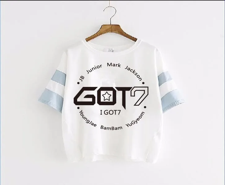 Got7 kpop 2018 горячая Распродажа футболка с принтом в виде звезд и букв летняя