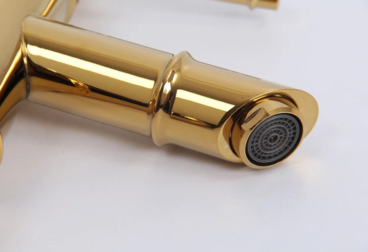 Современный золотой бамбуковый дизайн умывальник раковина высокий кран