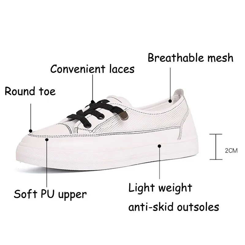 TANGNEST/Новинка лоферы на шнуровке женская обувь из сетчатого материала Белая с