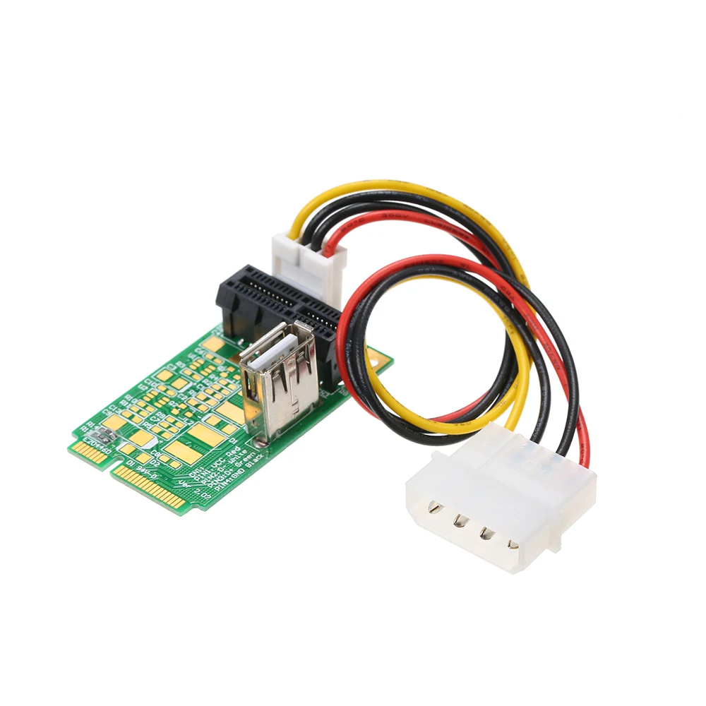 Переходник Mini PCIe в PCI Express 4x 8x 16x адаптер для переходных карт с 4 контактным кабелем