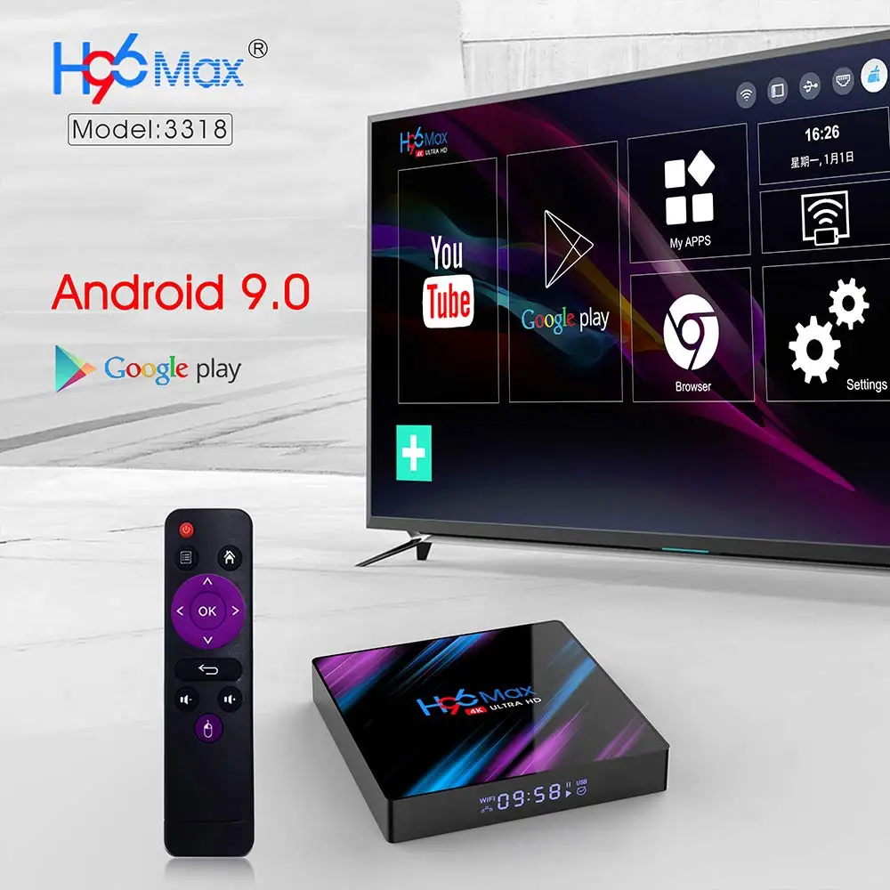 Интеллектуальная ТВ-приставка PULIERDE 4 Гб 64 ГБ Android 9 0 Rockchip RK3318 4K 2 ГГц 5 Wifi Bluetooth