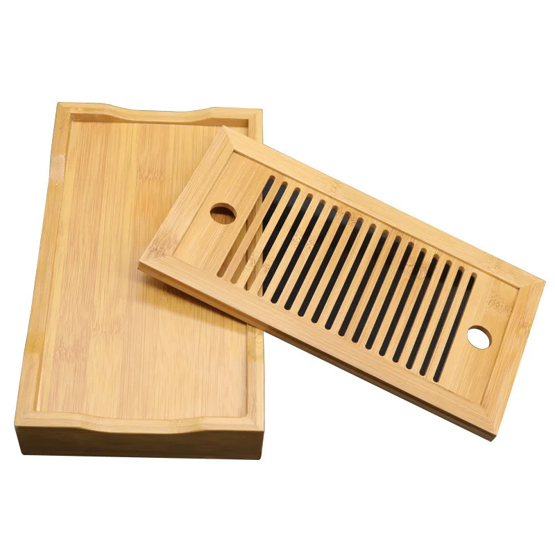 Горячая Распродажа чайный набор кунг фу 2 размера натуральный деревянный поднос для чая прямоугольный