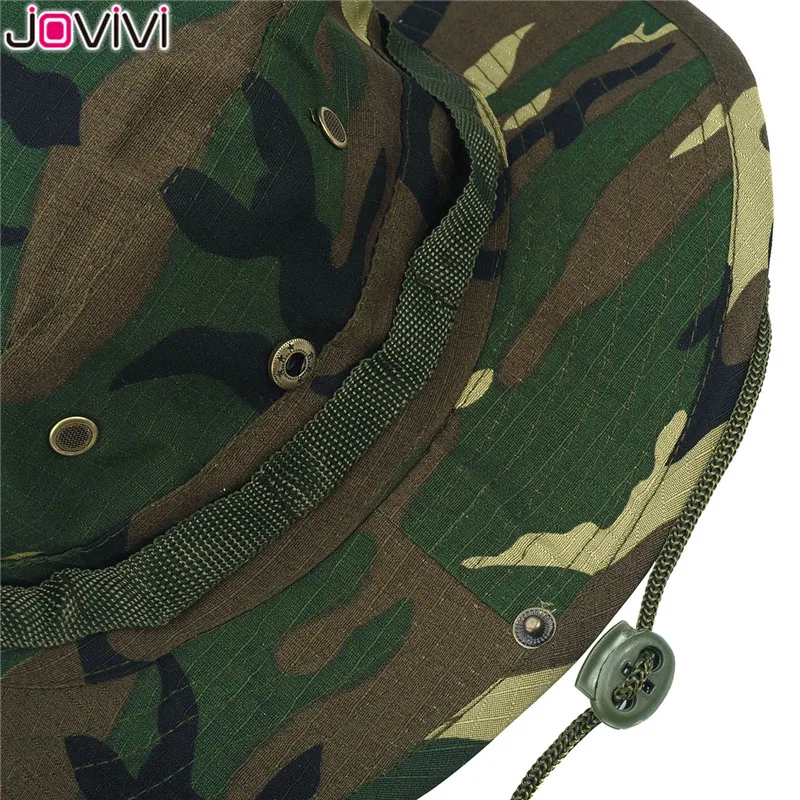 Jovivi 1 шт. уличная шляпа Boonie с широкими полями, дышащие сафари рыболовные шляпы для защиты от УФ-лучей, складная Военная Кепка, пара уличных шапок