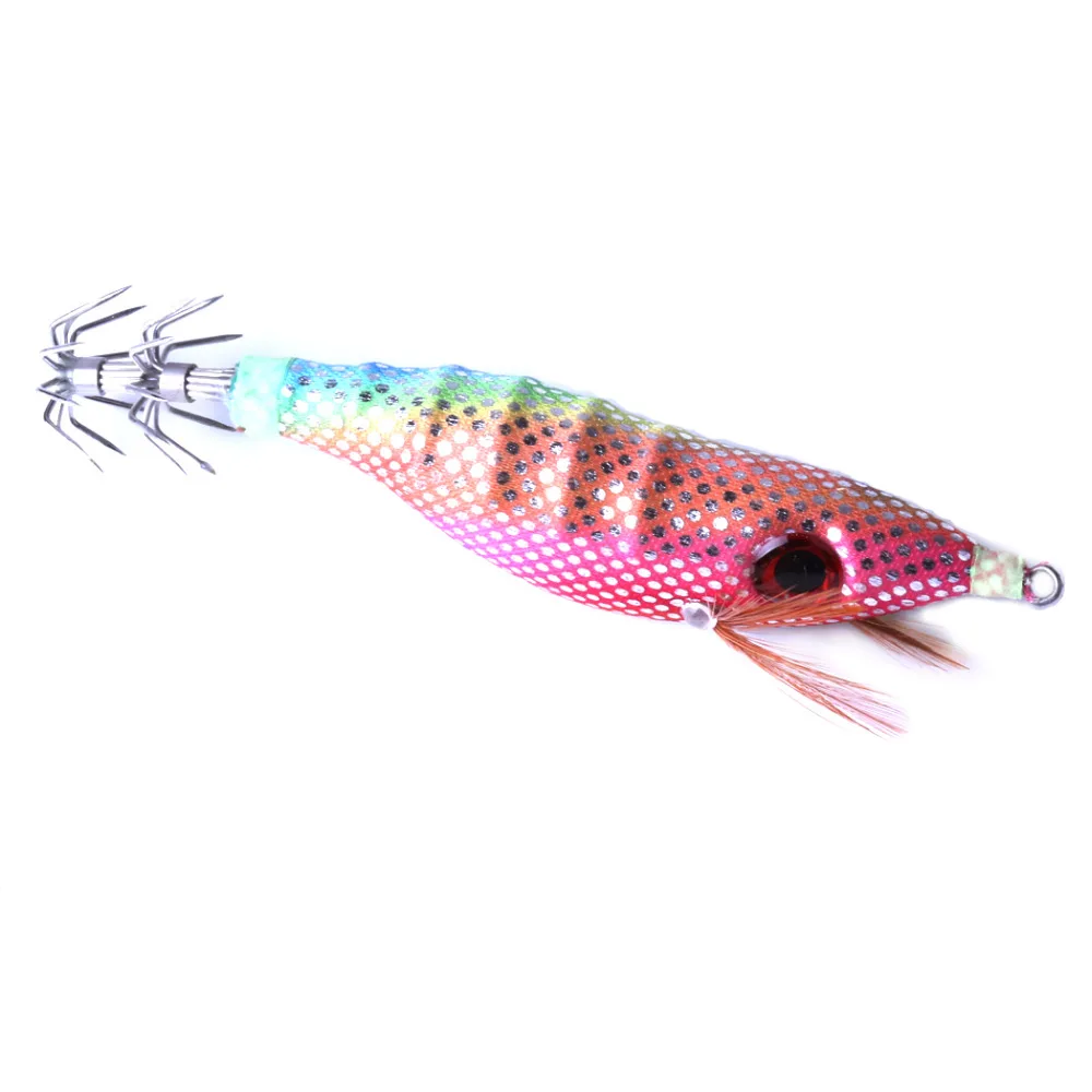 

1Pcs Artificial Wood Shrimp Squid Jigs Squid Hook Trout Lure Fishing Tackle Boxed Fishing Lure