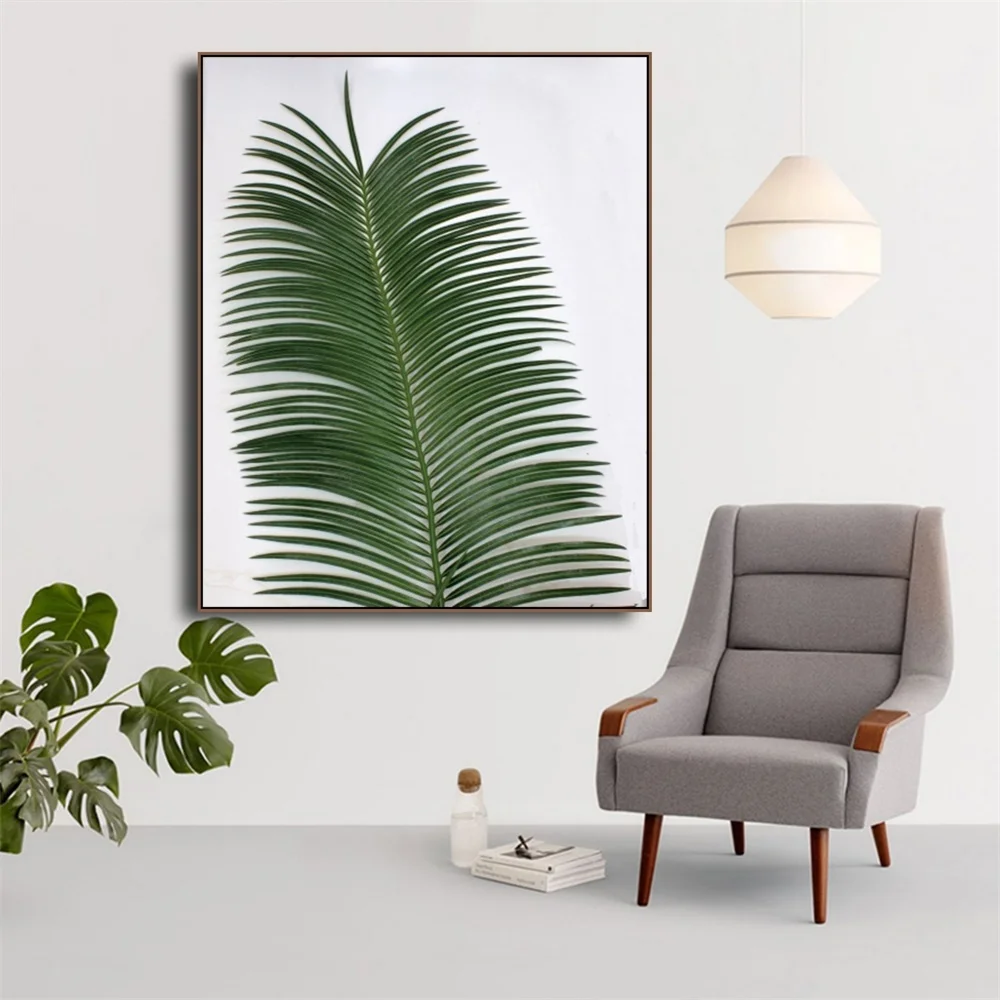 

Laeacco Canvas Calligraphy Painting Tropical Palm Tree Green Leaves Posters and Prints Wall Art Pictures Living Room Home Decor