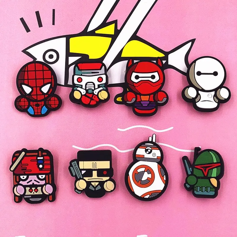 1 шт. Baymax паук Человек пират Звездные войны Робот значок ПВХ Кнопка Pinbacks булавка