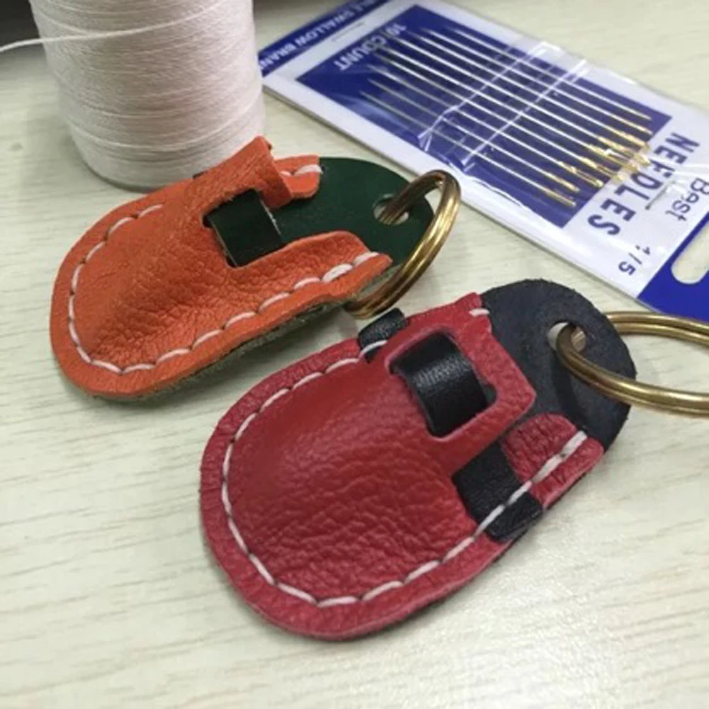 DIY Кожа ремесло милые тапочки форма украшение с кольцом для ключей высечки нож