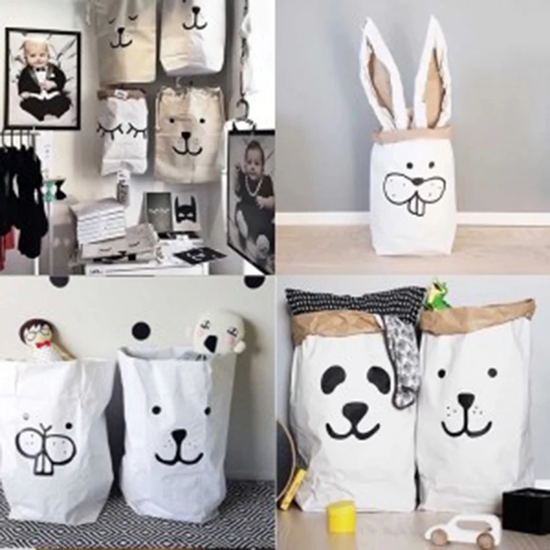 INS Большие Детские игрушки хранения сумки крафт бумаги охраны окружающей среды