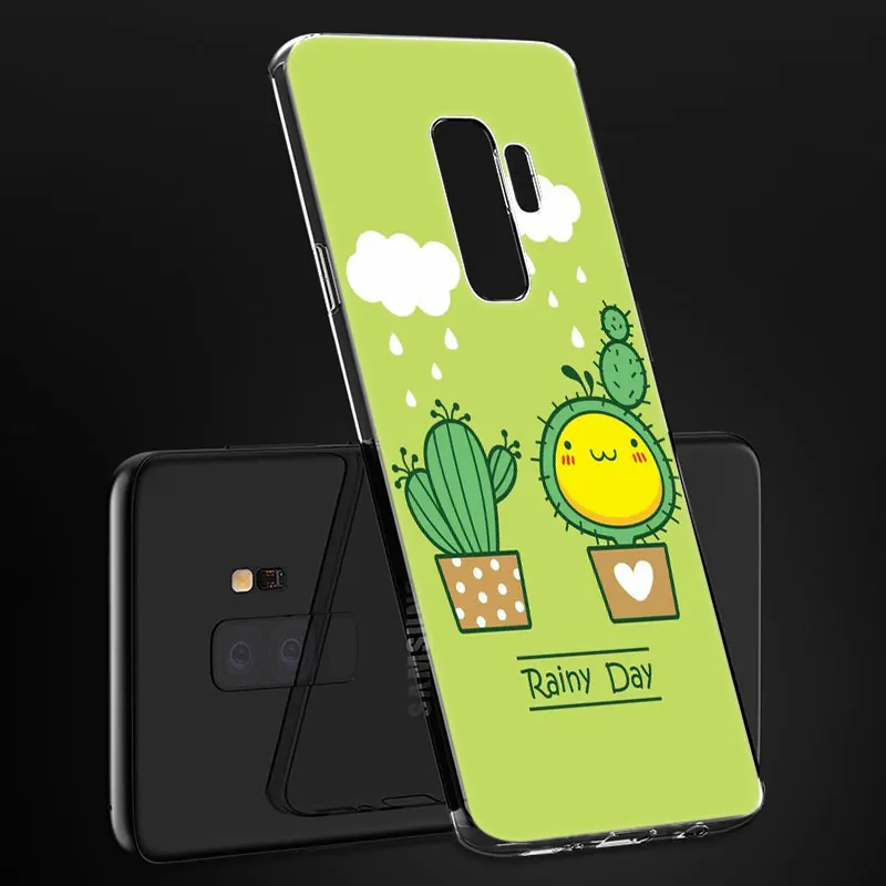 Мягкий силиконовый чехол С КАКТУСОМ и листьями растений для Samsung Galaxy S10 S9 S8 Plus S7 Edge