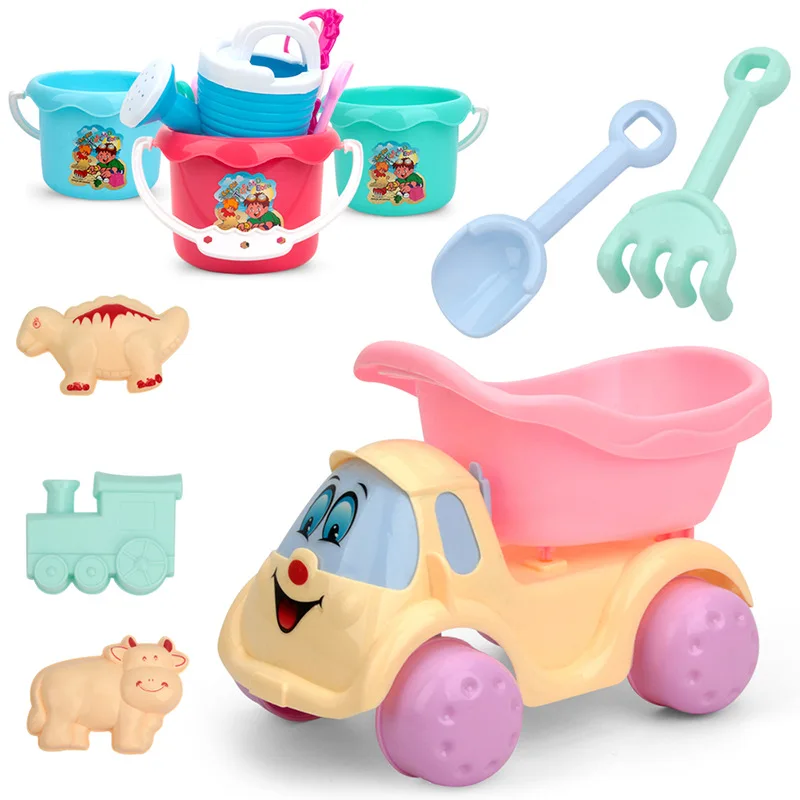 Летние пляжные игрушки для детей набор песочного автомобиля ведро с морским