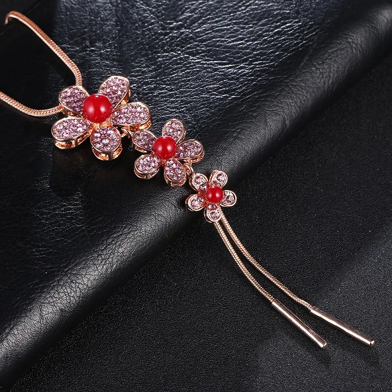 Модные женские ожерелья Fnsn ювелирные изделия трендовые с кристаллами и цветами