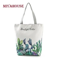 miyahouse new arrival casual tote handbags female green plant design shoulder bag for women summer beach bags high capacity