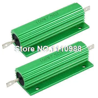 

Green 7.5 Ohm 5% 100 Watt Aluminum Shell Wire Wound Resistor 2pcs