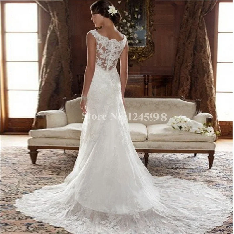 Vestidos De Novia Линии Sexy Кружева Свадебное Платье Винтаж Boho 2015 Robe Mariage Свадебные Платья