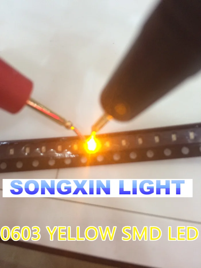 100 шт. 0603 желтый светодиод SMD суперъяркий 2 0 мкд 4 ~ в 1 6 нм 8 диоды * мм светильник вая