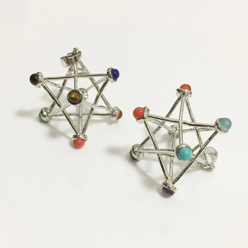 Подвески из натурального камня Merkaba ретро 7 Рэйки лечение чакры подвеска с полой