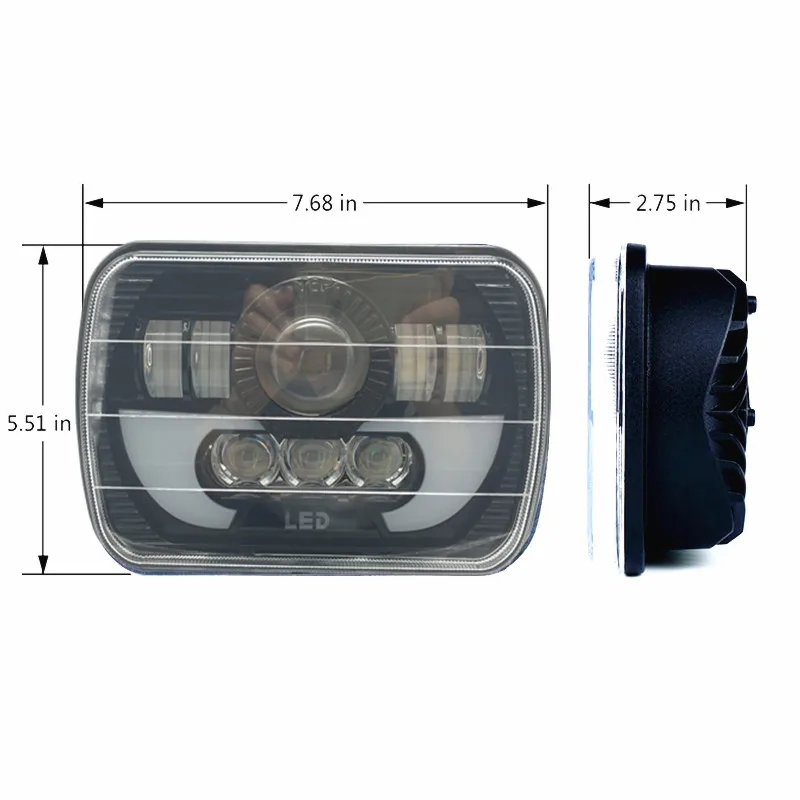 Пара 5X7 &quotфар с H4 коннектором Hi /Low beam и DRL светодиодный фонарь для 84 01 Jeep Wrangler &amp