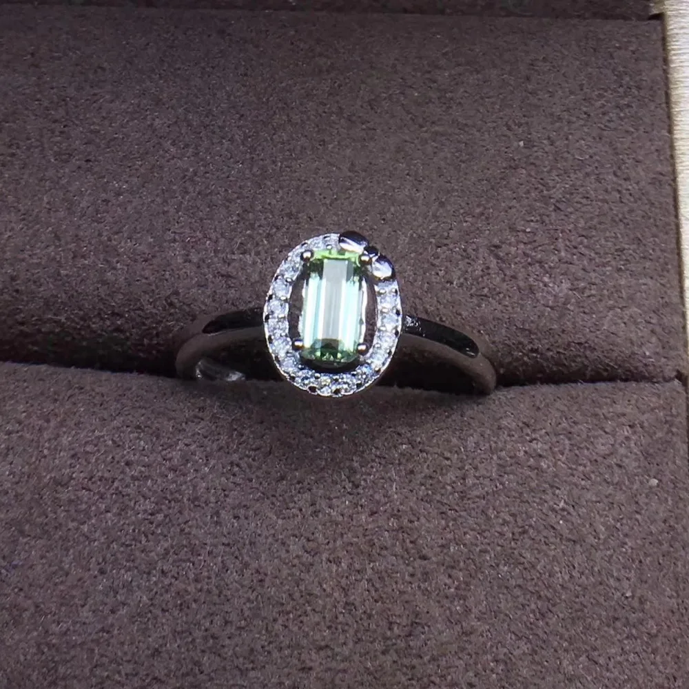 Женское кольцо с зеленым турмалином Fidelity элегантное ювелирное изделие из