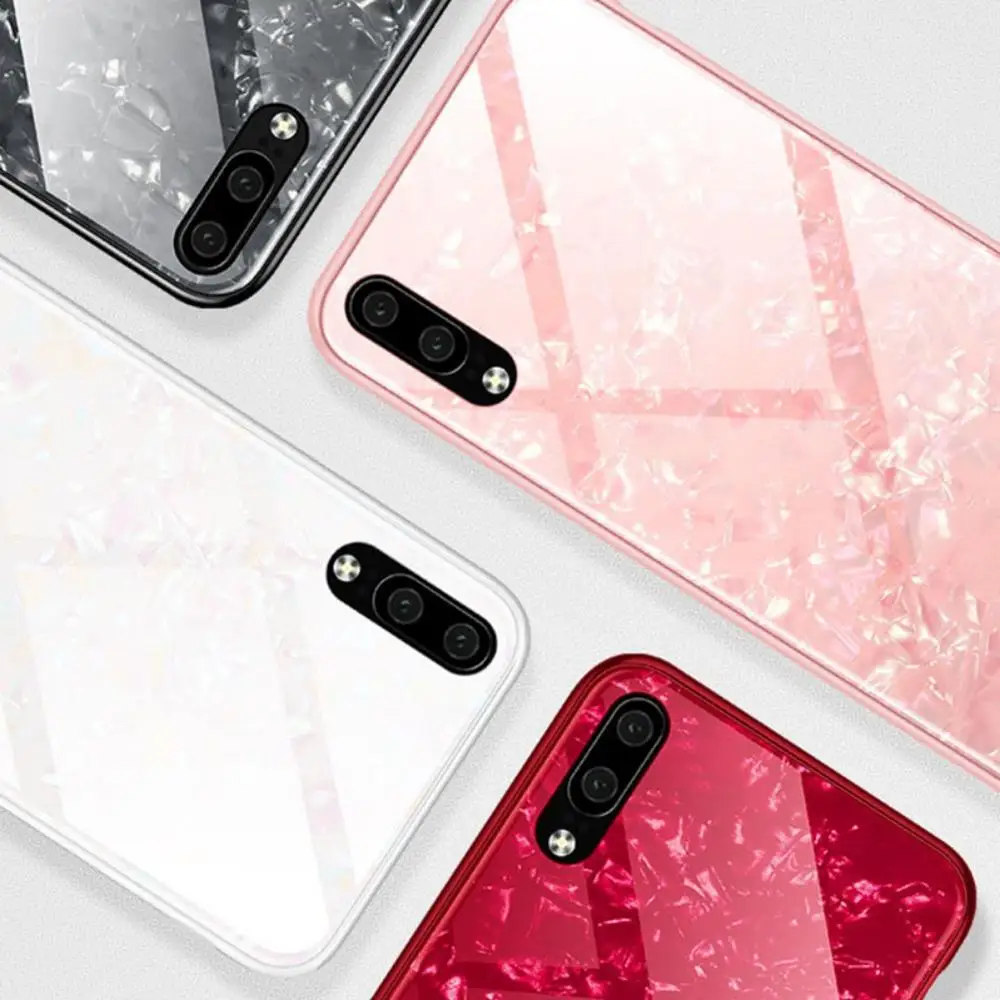 Мраморный зернистый чехол из закаленного стекла для телефона Huawei P30/P30 Pro/P30 Lite P20/P20